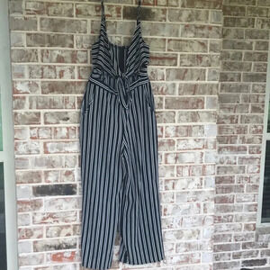 Windsor Striped Cut Out Bust Tie Maxi Romper